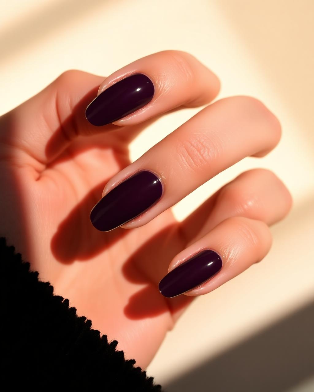 Plum shade — Squoval, structured gel